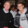 Moore_Branson Westmont men's basketball coach John Moore, left, with Athlete of the Week Preston Branson, right
