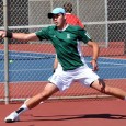 Nico_Pollero Nico Pollero of Santa Barbara reaches to return a shot during match against San Marcos. Pollero won both of his sets.