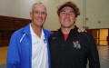 New SBCC women's swimming coach, Brian "Chuckie" Roth, right, with UCSB head swimming coach Gregg Wilson.