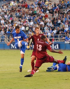 UCSB's Luis Silva takes a shot in the first half