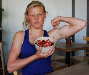 Lakey is pumped up about her No. 1 choice, Backyard Bowls. Her favorite is the Berry Bowl, a energetic feast that includes an acaî-based berry blend topped with granola, fresh strawberries, bananas, goji berries, black berries and honey. 
