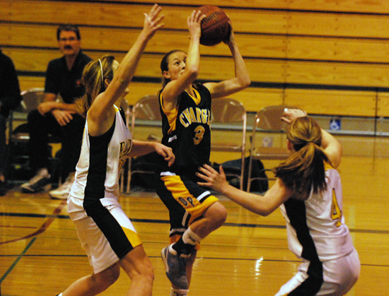Dos Pueblos sophomore Chiara DiMarco goes in for a lay-up