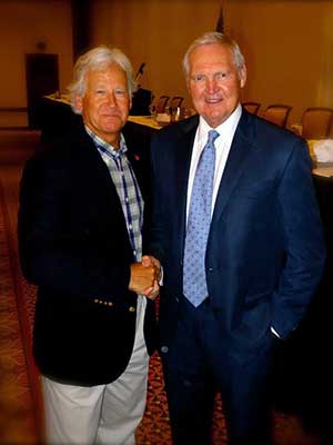 Randy Weiss with NBA legend Jerry West at a Santa Barbara event in 2014. 