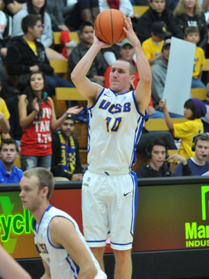 Kyle Boswell knocked five of UCSB's 13 three-pointers in a loss at UCLA.
