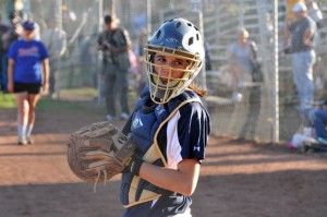 Chargers catcher Haley Peterson