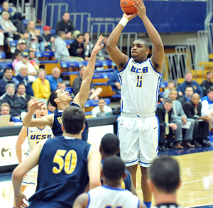 UCSB's Alan Williams is leading the Gauchos with averages of 25.5 points and 13.5 rebounds per game so far this season. 