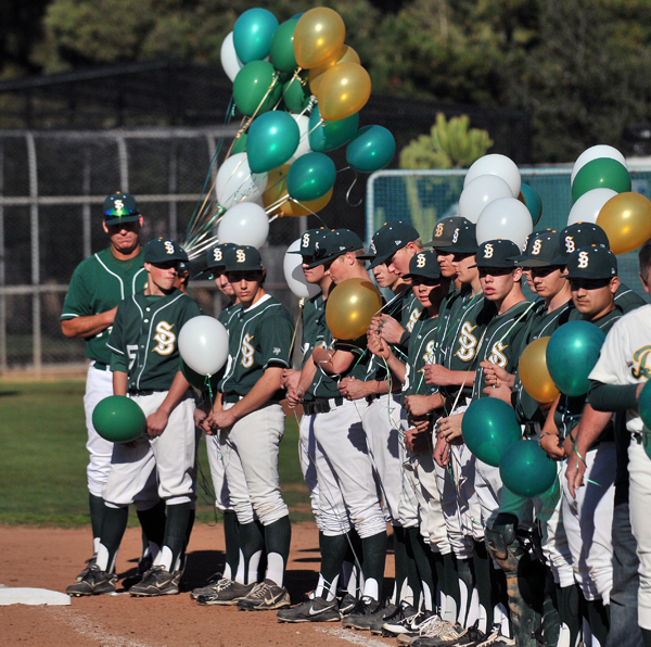 Dozens of players in the Santa Barbara High baseball program lined up on the first-base line to honor Simon Chavez