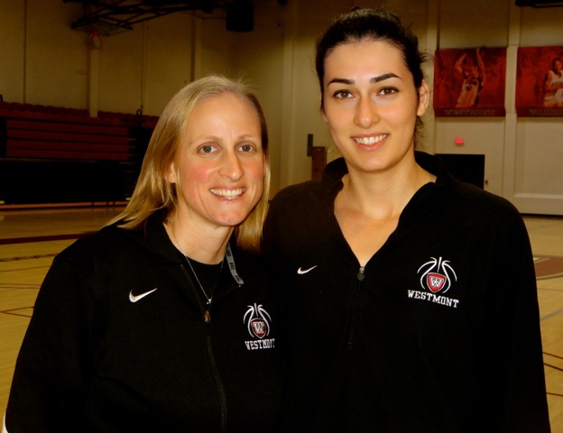 Westmont head coach Kirsten Moore and Canitez. 