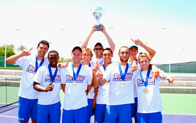 UCSB's men's tennis team won it first Big West Tournament since 2009 on Sunday. (Big West Conference Photo)