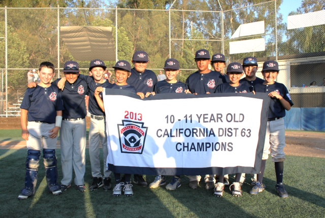 The Goleta Valley South Little League 10-11 All-Stars went undefeated in the District 63 Tournament. Team members are, from left, Brent Hyman, Anthony Martinez, Nate Feldhaus, Josh Swanson, Gabe Arteaga, Jack Winterbauer, Nico Martinez, Nate Jordan, Jacob Galindo, Isaac Villarreal, Diego Sandoval.