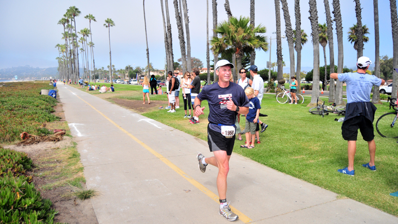 Much of the 10-mile running course for the Santa Barbar Triathlon hugs the Santa Barbara waterfront.