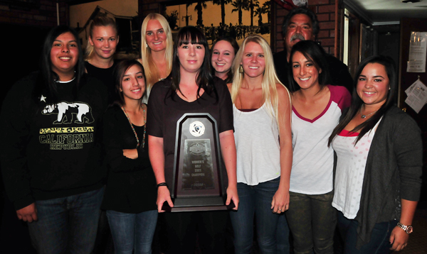The SBCC women's golf team was recognized for winning the Community College State Championship.