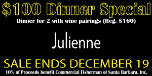 Click on image to learn more about the special offer from Julienne and CentralCoastDining.com