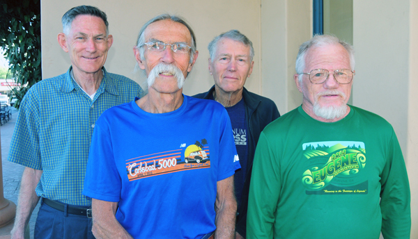 Members of the Santa Barbara Athletic Association team that won the USA Cross Country Mastes Over-70 division national title. 