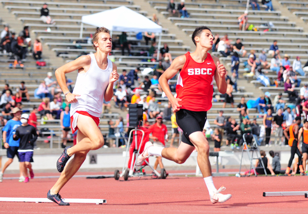 Alex Heuchert of SBCC won the community college 1500 and was fourth in the 800 at the Easter Relays on Friday.