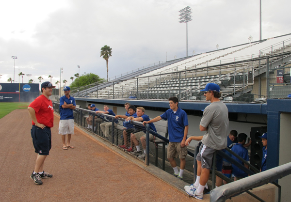 The tour included the clubhouse, dugout and field.