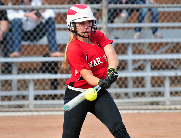 Teagan Singer was one of five Warriors with two hits, including a second-inning double off the right-center field fence.