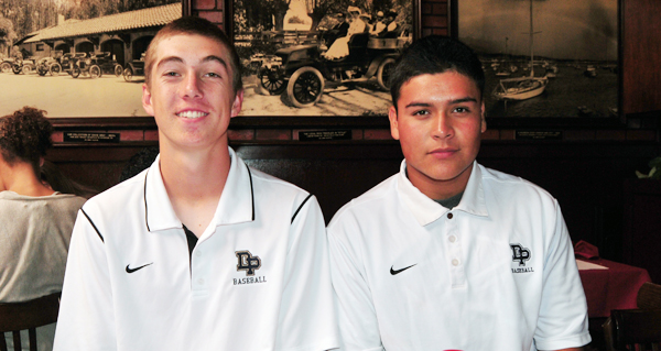 Michael Boelter, left, and Joel Corona have helped the Dos Pueblos baseball team to  first place in the Channel League.