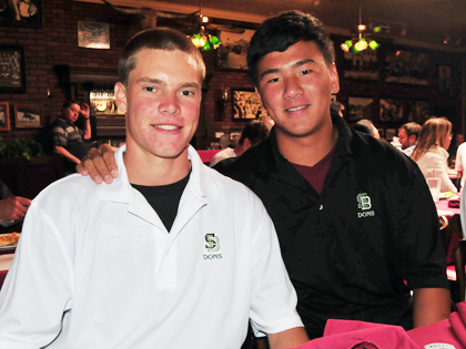 Morgan Hale, left, and Ryan Chung are the senior leaders of the Santa Barbara High boys tennis team.