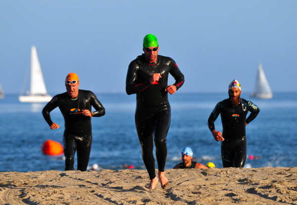 The weekly Nite Moves event includes a 5k run and a 1k ocean swim 