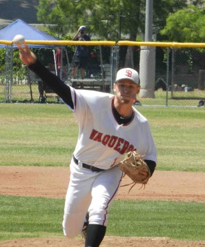 Justin Bruce pitched eight shutout innings to pick up the victory.