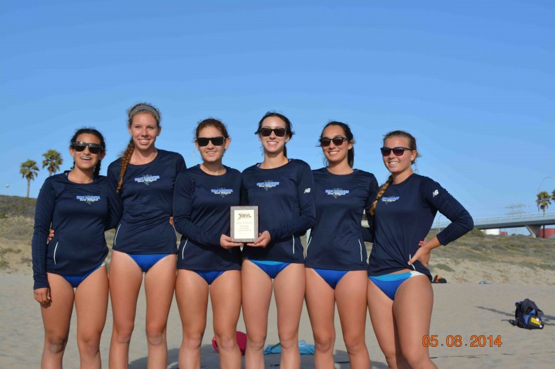 The San Marcos girls sand volleyball team won the IBVL Riviera Division title. The team members are, from left Isabel Bassi, Clare Holehouse, Cassidy Drury-Pullen, Anika Wilson, Andie O'Donnell, Alex Seyle.