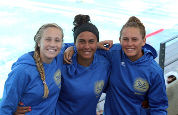 UCLA's women's water polo team features Kelsey O'Brien, left, Sami Hill, center, and Kodi Hill, right, all of whom come from Santa Barbara.