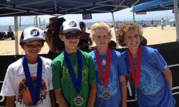 Camden Millington, left, and Dylan Foreman won the Boys 12s title over Caden Rogers and Finnegan Walker.