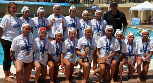 The U12 team was one of two Santa Barbara Water Polo Club teams to win Golf at the USA Water Polo Junior Olympics at Stanford.