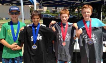 Dylan Foreman, left, and Camden Millington topped Adam and Michael Luckhurst in the Boys U12 final.