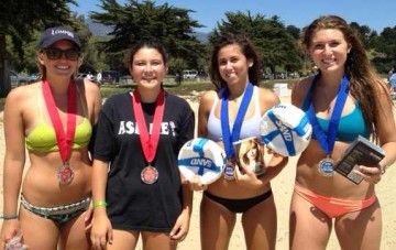Lexi Rottman, left, and Casandra Amador finished second to Evanne Jimenez and Brooke Weiner.