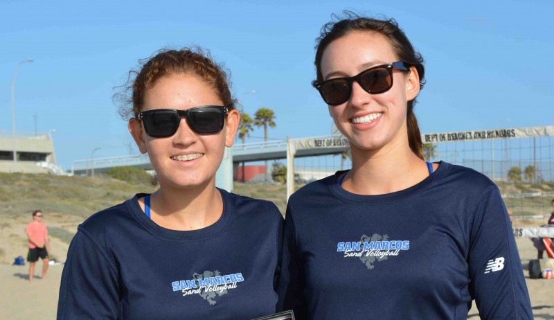 Cassidy Drury-Pullen, left, and Anika Wilson will compete in the International Children's Games beach volleyball tournament in New York.