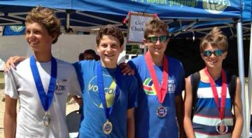 The team of Will Rottman, left and Andrew Giller won the 14s title over Marcus Partain and Timmy Brewster.