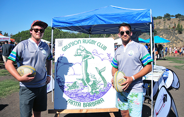 Santa Barbara Grunion players Josh and Isaac Hirsch, right, served as volunteer ambassadors at the Santa Barbara Beer Festival, one of the rugby association's largest annual fundraisers.