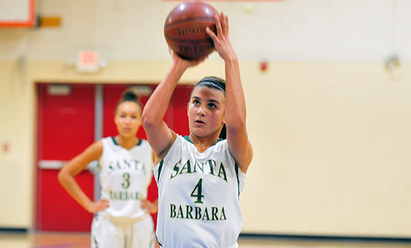 Santa Barbara High's Amber Melgoza broke the Santa Barbara High scoring record on Saturday with 47 points. 