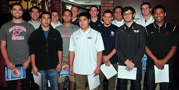 The offensive unit of the Presidio Sports All-City Football Team.
