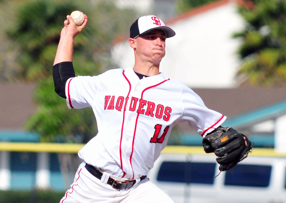 SBCC's Justin Bruce pitched eight innings on Thursday.