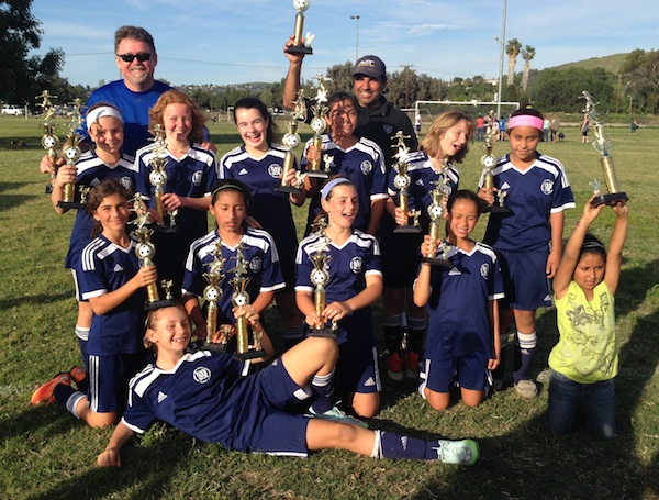 The Santa Barbara Adrenaline captured the girls under-12 title at the Pot O' Gold Tournament in Thousand Oaks.