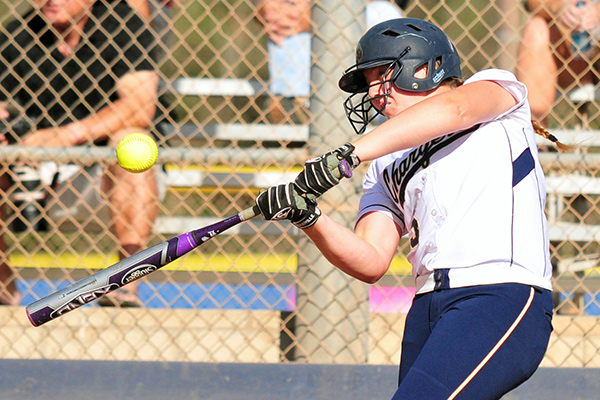 Dos Pueblos' Veronika Gulvin was one of five Chargers to hit a home run on Saturday. (Presidio Sports Photo)