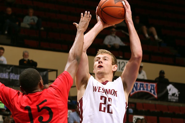Cory Blau scored 24 points to lead Westmont past Mid-American Christian. (Photo by Brian Beard)