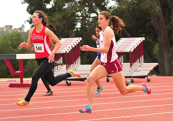 Elysia Mitchell came from behind on the anchor leg and gave Westmont the victory in the 4x800 relay.