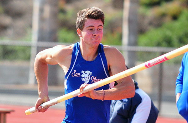San Marcos' Matt Turk equaled a county record in the pole vault.