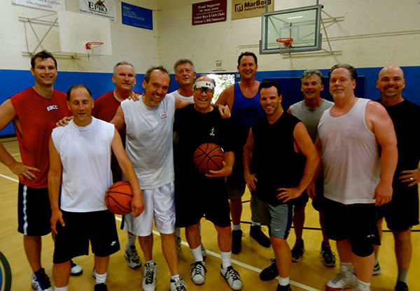 Steve Rehage and the basketball crew