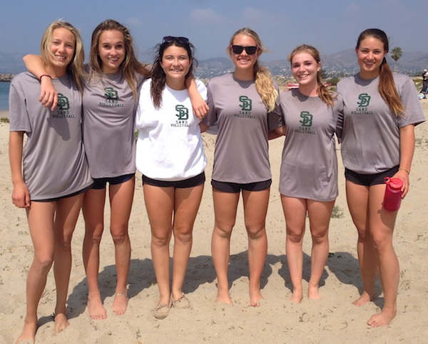 Santa Barbara High's girls sand volleyball team improved to 6-0 in the Interscholastic Beach Volleyball League.