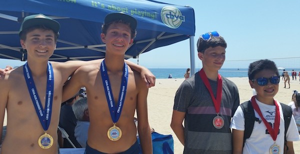 Sam Stegall, left, and Will Rottman won the 14s title over Noah Keelin and Matthew Suh.