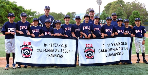 The Goleta Valley South Little League 11-under All Stars added a Section 1 title banner to their collection.