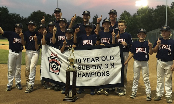 The Goleta Valley South 10-Under All Stars celebrate their sub-division championship.