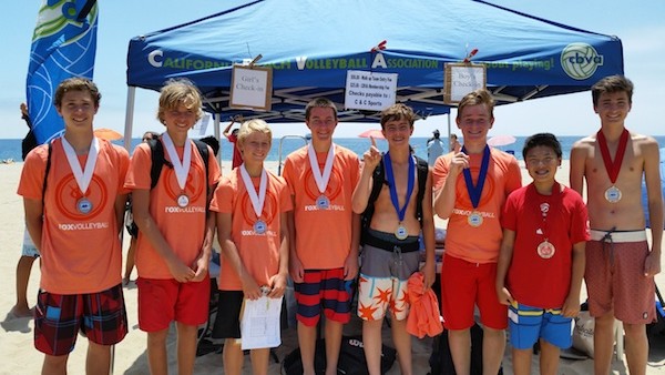 The  medal winners in the Boys 14U division were, from left:  Joakim Moe and Brennan Ware (third); Tanner Stevens and Toby Still (third); champions Charlie MacNeil and Kyle Aitcheson and runners-up Matthew Suh and Sam Stegall. 