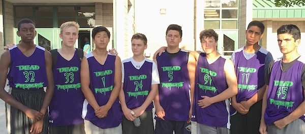 Members of the Santa Barbara Vipers basketball club's high school team, the Dead Presidents, are, from left: Brian Nnoli, David Frohling, Davis Kim, Ryan Godges, Connor Dickens, Max McCeney, Cyrus Wallace and Josh McGregor.