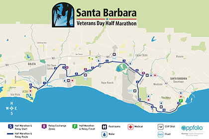 Santa Barbara Half Marathon Course Map